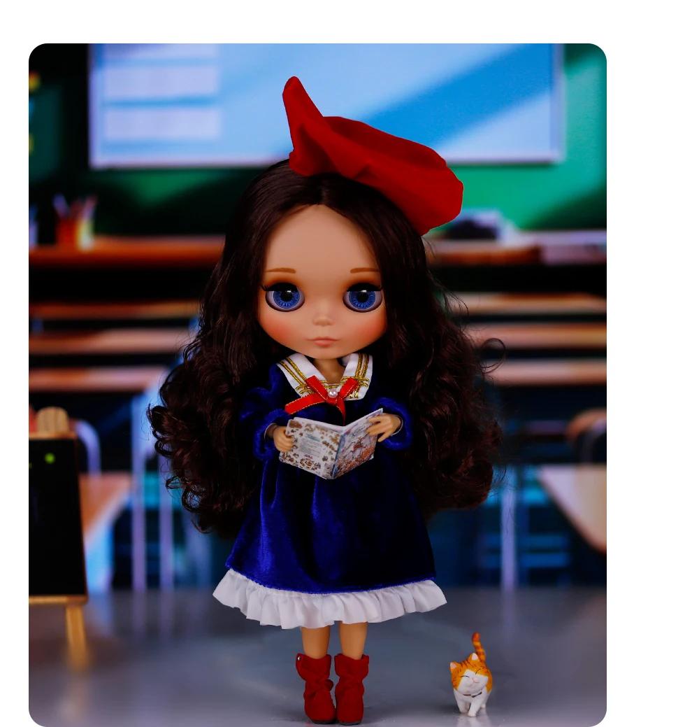 Maya – Premium Custom Neo Blythe Doll with Brown Hair, Tan Skin & Matte Cute Face 2