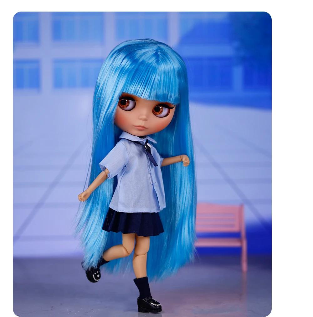 Ariel – Premium Custom Neo Blythe Doll with Blue Hair, Tan Skin & Matte Cute Face 2 Ariel – Premium Custom Neo Blythe Doll with Blue Hair, Tan Skin & Matte Cute Face 2