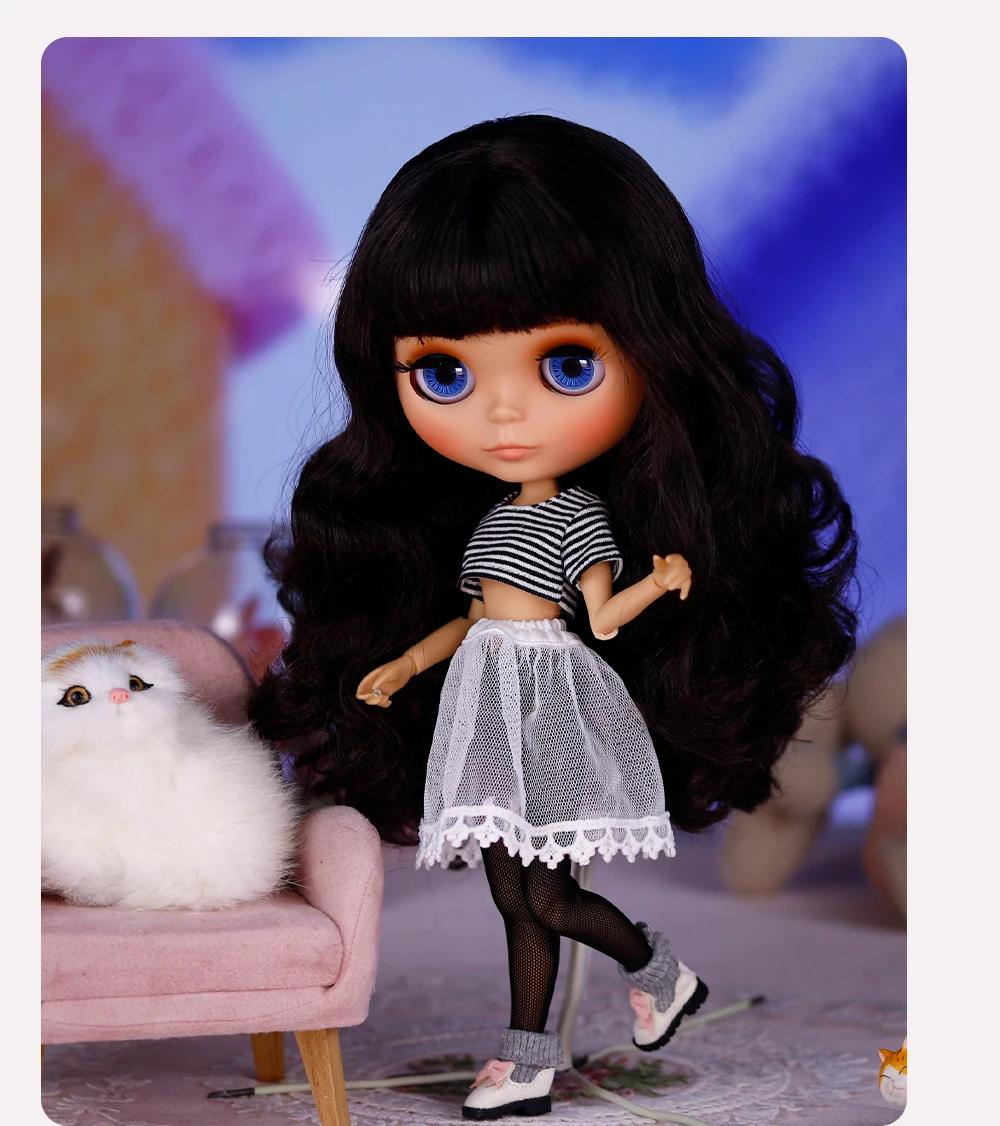 Brooke – Premium Custom Neo Blythe Doll with Black Hair, Tan Skin & Matte Cute Face 2