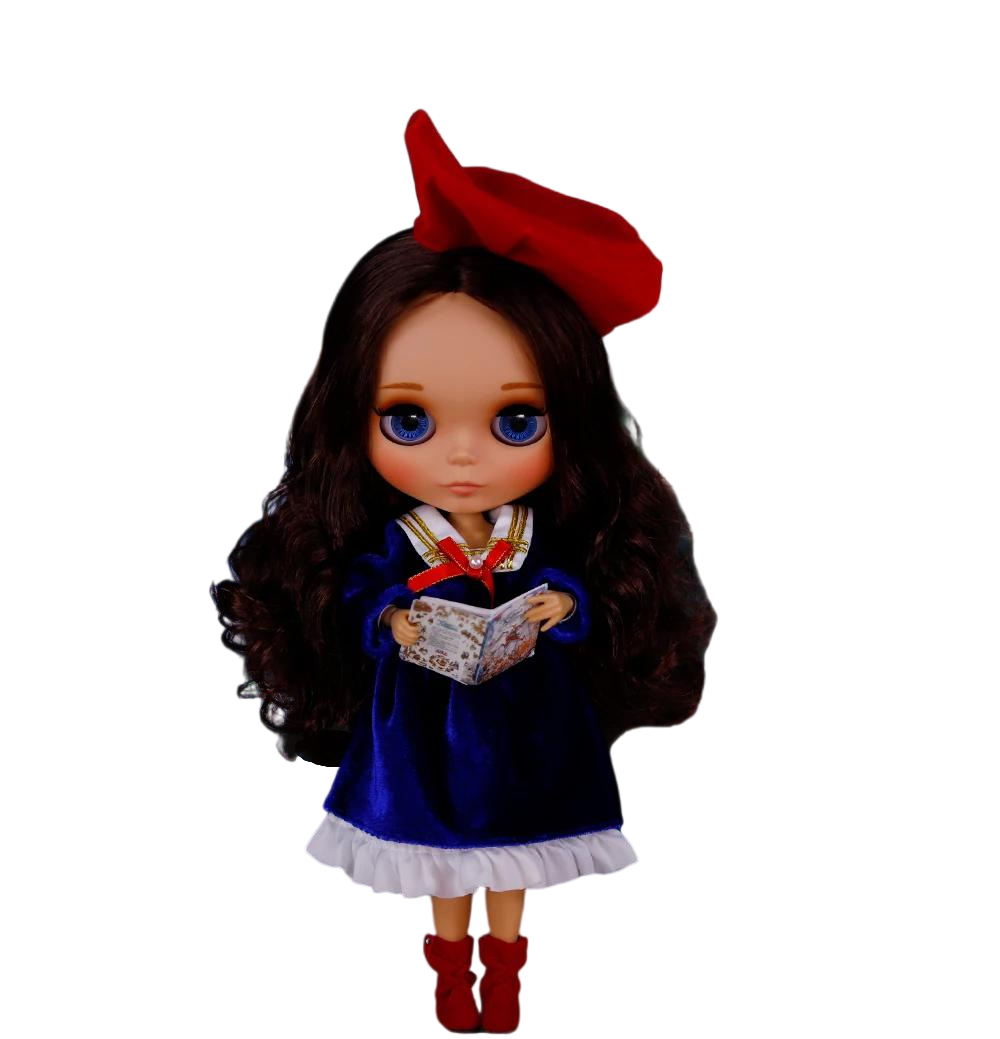 Maya – Premium Custom Neo Blythe Doll with Brown Hair, Tan Skin & Matte Cute Face Brown hair Cute face Matte face Tan skin