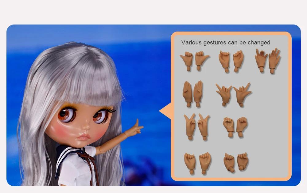 Ivy – Premium Custom Neo Blythe Doll with Silver Hair, Tan Skin & Shiny Cute Face 1