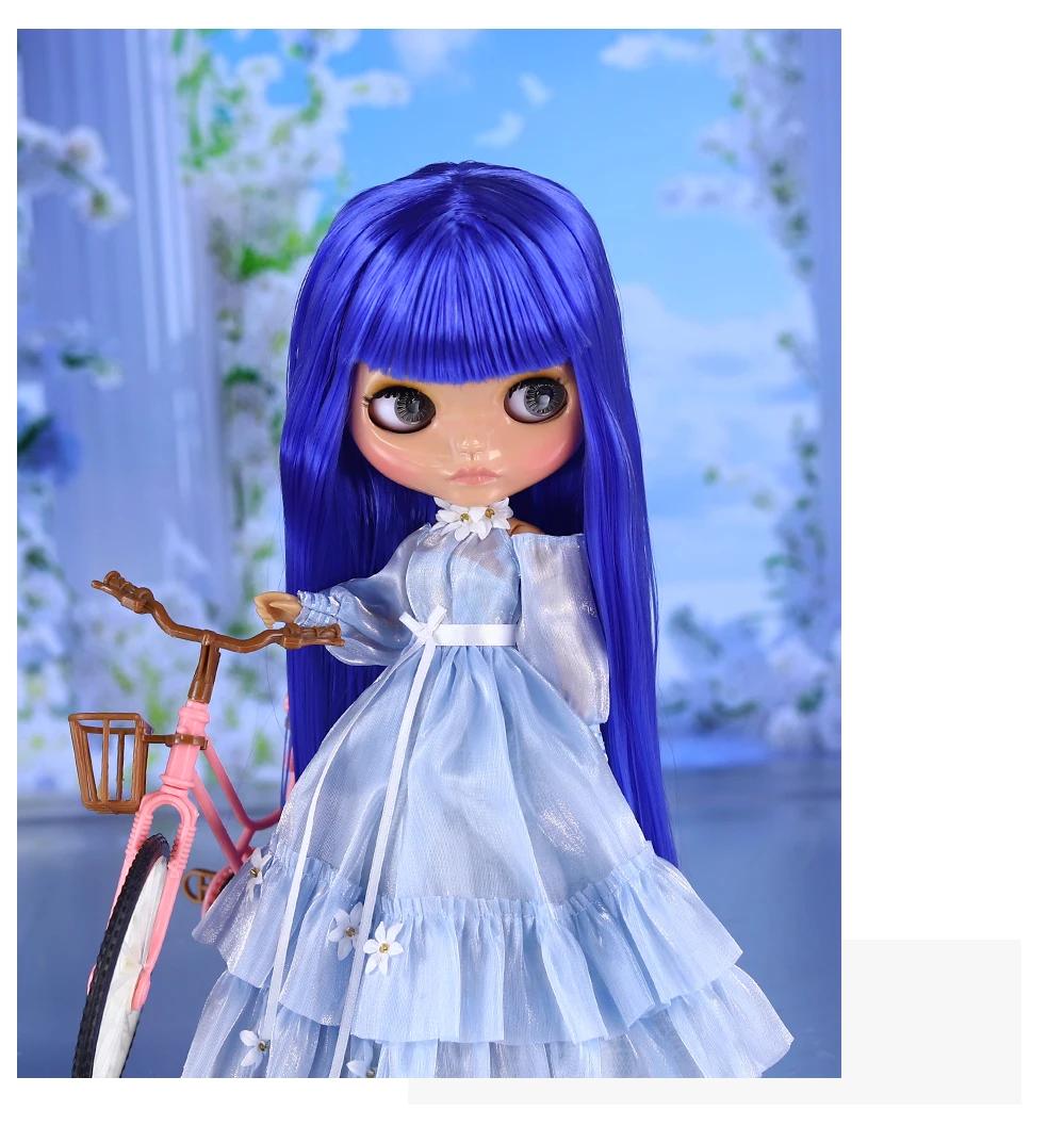 Kathleen – Premium Custom Neo Blythe Doll with Blue Hair, Tan Skin & Shiny Cute Face 4 Kathleen – Premium Custom Neo Blythe Doll with Blue Hair, Tan Skin & Shiny Cute Face 4