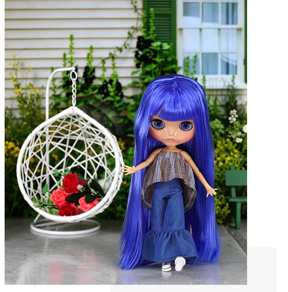 Kathleen – Premium Custom Neo Blythe Doll with Blue Hair, Tan Skin & Shiny Cute Face 8 Kathleen – Premium Custom Neo Blythe Doll with Blue Hair, Tan Skin & Shiny Cute Face 8