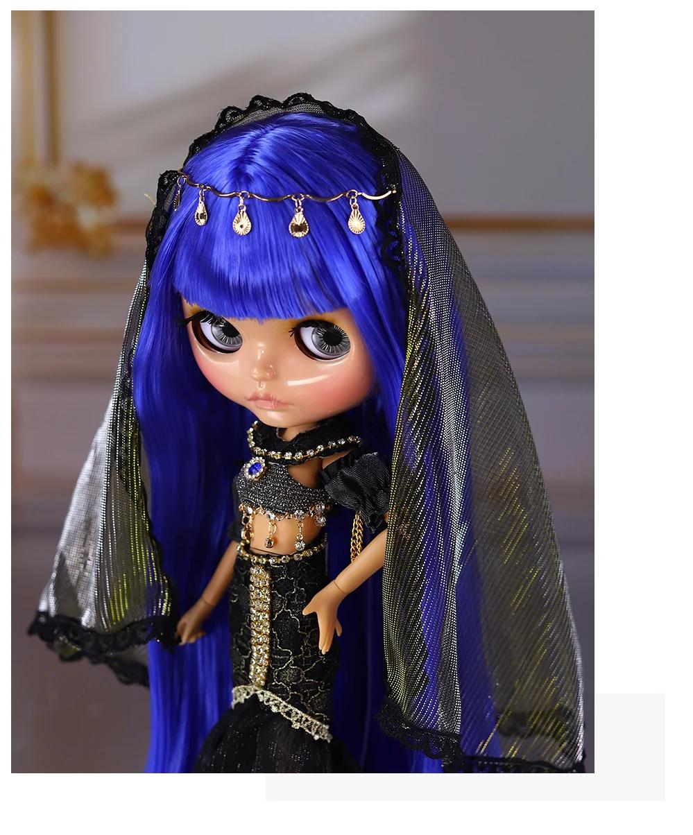Kathleen – Premium Custom Neo Blythe Doll with Blue Hair, Tan Skin & Shiny Cute Face 12 Kathleen – Premium Custom Neo Blythe Doll with Blue Hair, Tan Skin & Shiny Cute Face 12