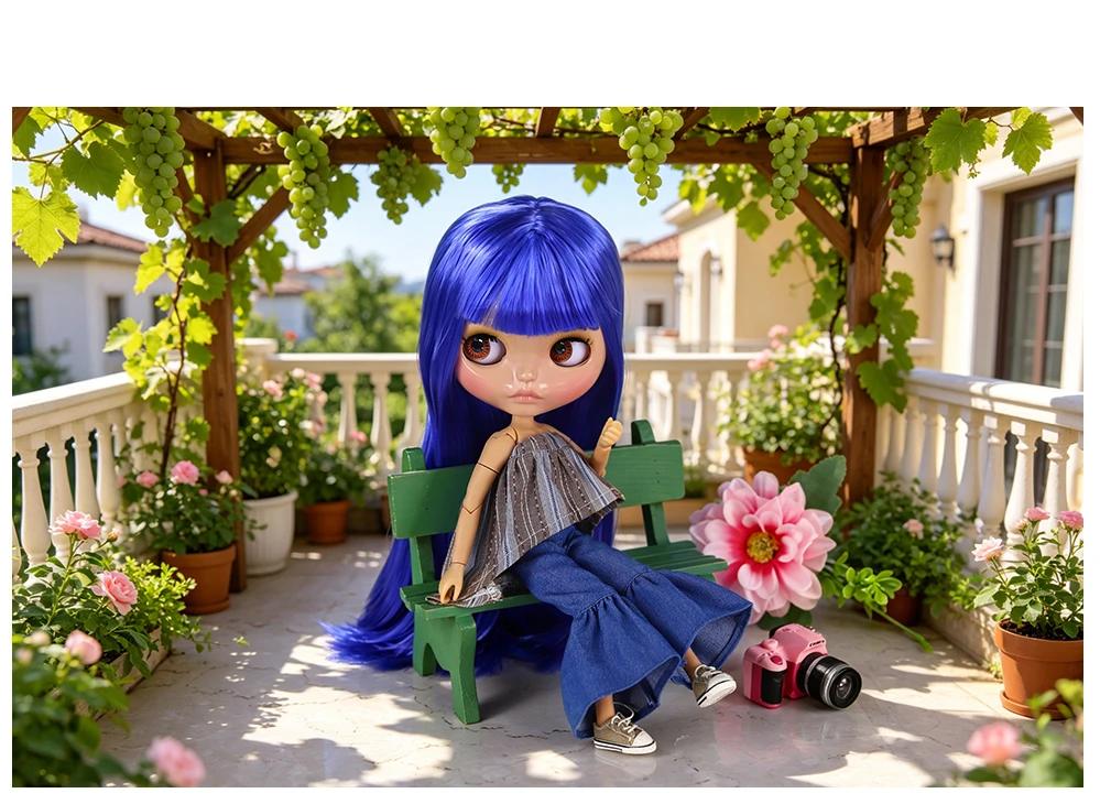 Kathleen – Premium Custom Neo Blythe Doll with Blue Hair, Tan Skin & Shiny Cute Face 7 Kathleen – Premium Custom Neo Blythe Doll with Blue Hair, Tan Skin & Shiny Cute Face 7