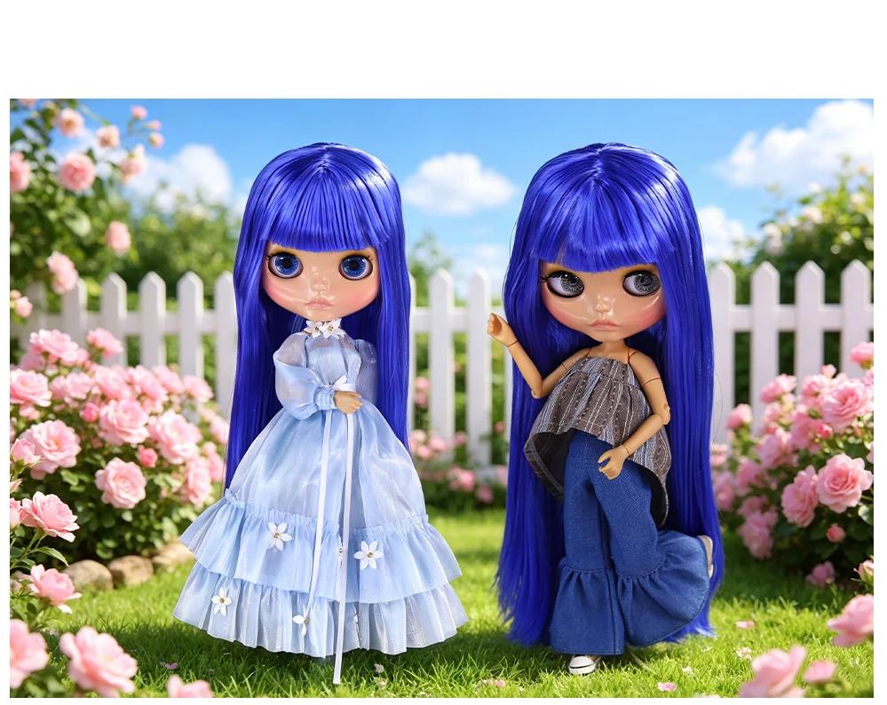 Kathleen – Premium Custom Neo Blythe Doll with Blue Hair, Tan Skin & Shiny Cute Face 3 Kathleen – Premium Custom Neo Blythe Doll with Blue Hair, Tan Skin & Shiny Cute Face 3
