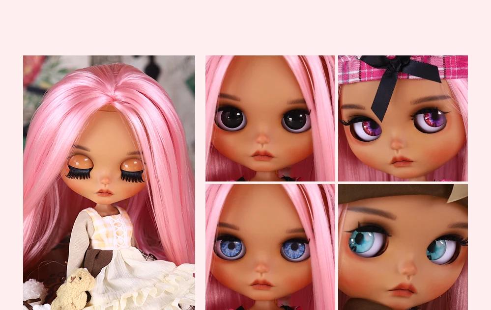 Elsie – Premium Custom Neo Blythe Doll with Pink Hair, Tan Skin & Matte Cute Face 1