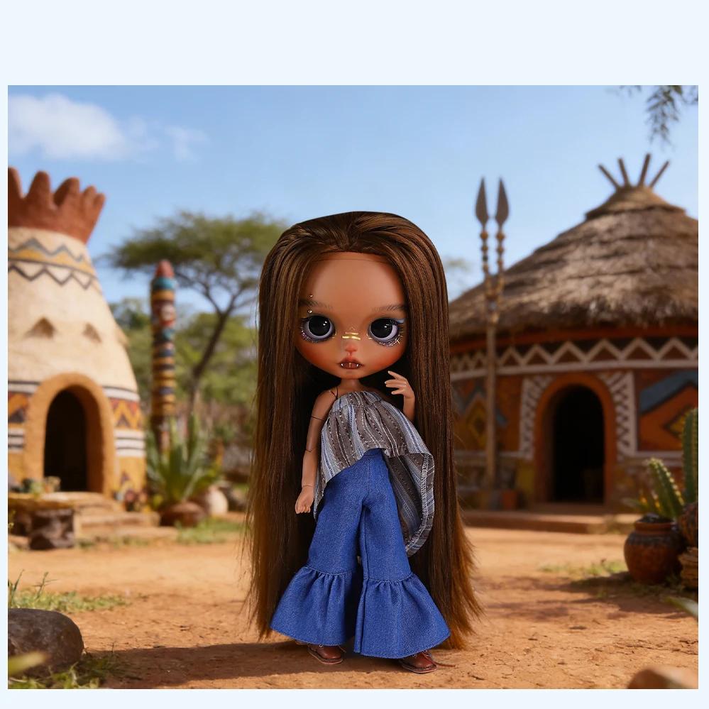 Emery – Premium Custom Neo Blythe Doll with Brown Hair, Dark Skin & Matte Cute Face 8 Emery – Premium Custom Neo Blythe Doll with Brown Hair, Dark Skin & Matte Cute Face 8