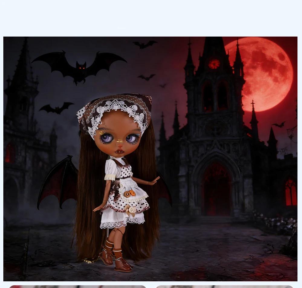 Emery – Premium Custom Neo Blythe Doll with Brown Hair, Dark Skin & Matte Cute Face 4 Emery – Premium Custom Neo Blythe Doll with Brown Hair, Dark Skin & Matte Cute Face 4