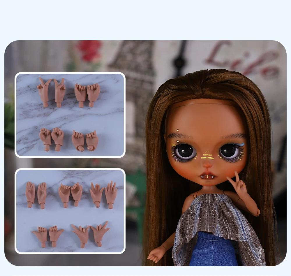 Emery – Premium Custom Neo Blythe Doll with Brown Hair, Dark Skin & Matte Cute Face 2 Emery – Premium Custom Neo Blythe Doll with Brown Hair, Dark Skin & Matte Cute Face 2