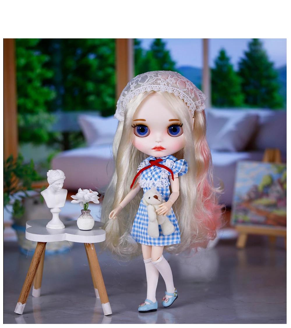 Neo Blythe Doll with Multi-Color Hair, White Skin, Matte Cute Face & Custom Jointed Body 2 Neo Blythe Doll with Multi-Color Hair, White Skin, Matte Cute Face & Custom Jointed Body 2