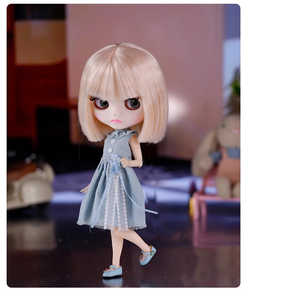 Neo Blythe Doll with Blonde Hair, White Skin, Matte Cute Face & Custom Jointed Body 2 Neo Blythe Doll with Blonde Hair, White Skin, Matte Cute Face & Custom Jointed Body 2
