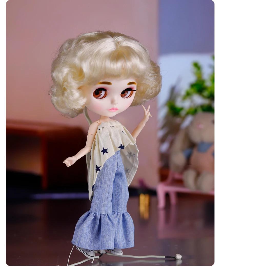 Neo Blythe Doll with Blonde Hair, White Skin, Matte Cute Face & Custom Jointed Body 2 Neo Blythe Doll with Blonde Hair, White Skin, Matte Cute Face & Custom Jointed Body 2