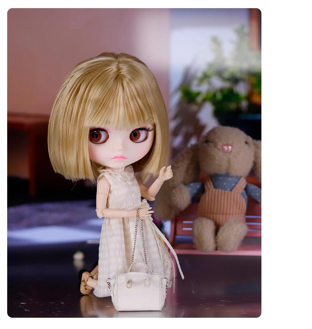 Neo Blythe Doll with Blonde Hair, White Skin, Matte Cute Face & Custom Jointed Body 2 Neo Blythe Doll with Blonde Hair, White Skin, Matte Cute Face & Custom Jointed Body 2