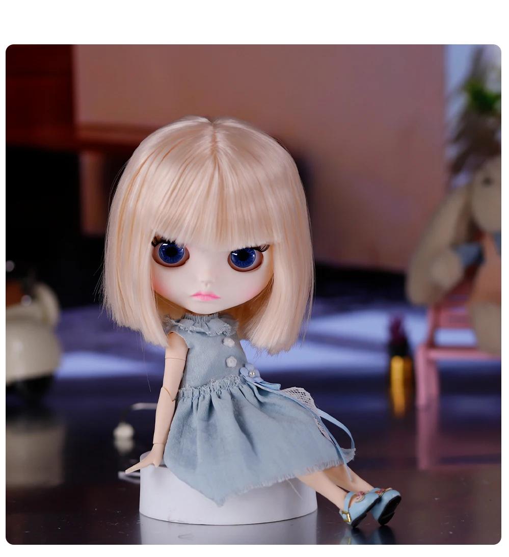 Neo Blythe Doll with Blonde Hair, White Skin, Matte Cute Face & Custom Jointed Body 1 Neo Blythe Doll with Blonde Hair, White Skin, Matte Cute Face & Custom Jointed Body 1