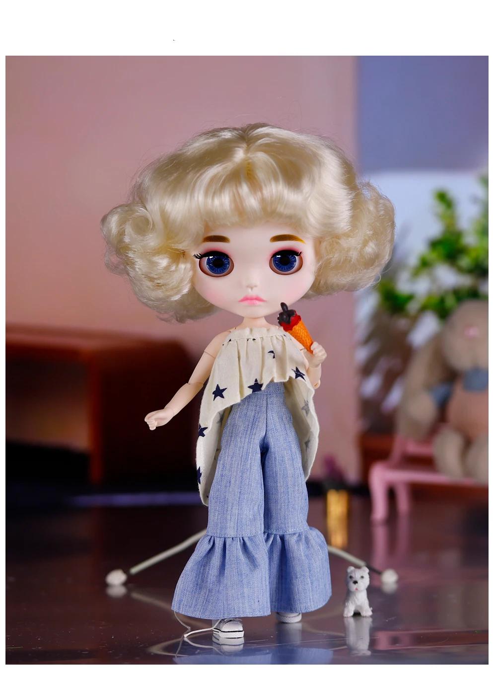 Neo Blythe Doll with Blonde Hair, White Skin, Matte Cute Face & Custom Jointed Body 1 Neo Blythe Doll with Blonde Hair, White Skin, Matte Cute Face & Custom Jointed Body 1