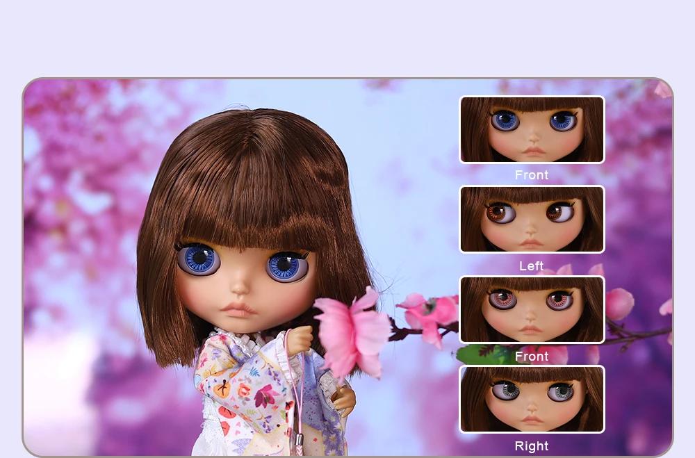 Neo Blythe Doll with Brown Hair, Tan Skin, Matte Cute Face & Custom Jointed Body 1 Neo Blythe Doll with Brown Hair, Tan Skin, Matte Cute Face & Custom Jointed Body 1