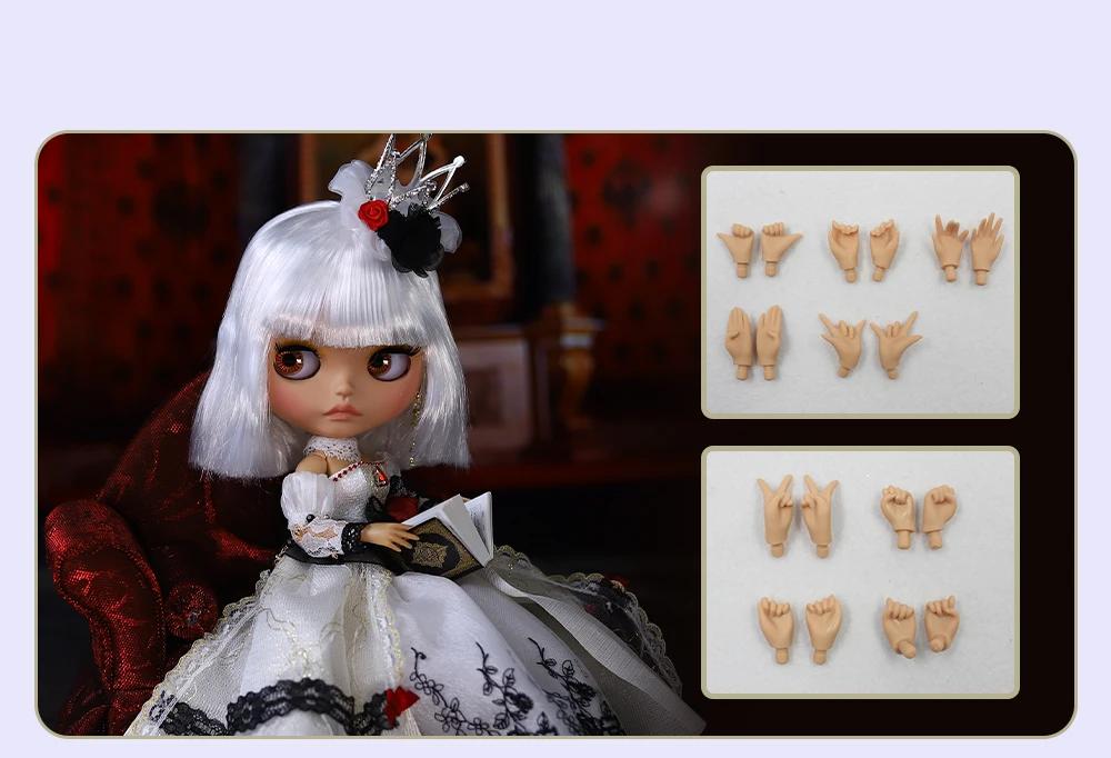 Neo Blythe Doll with Silver Hair, Tan Skin, Matte Cute Face & Custom Jointed Body 1