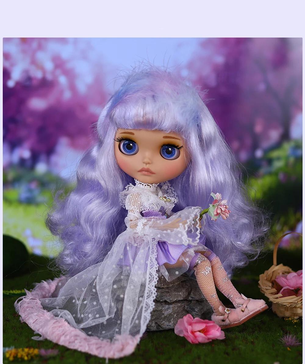 Emory – Premium Custom Neo Blythe Doll with Purple Hair, Tan Skin & Matte Cute Face 1 Emory – Premium Custom Neo Blythe Doll with Purple Hair, Tan Skin & Matte Cute Face 1