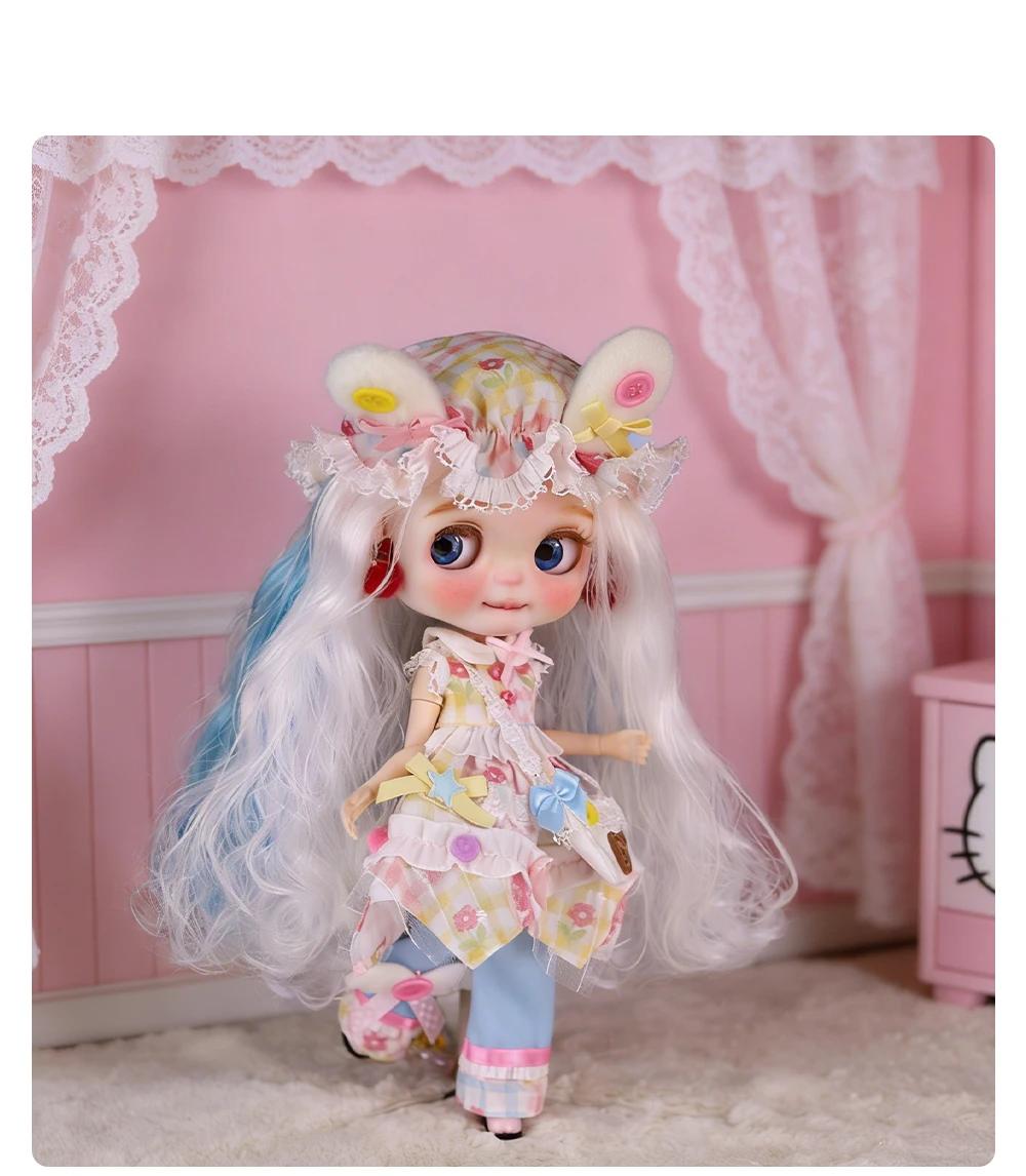 Neo Blythe Doll Pastel Kawaii Plaid Dress Set 1 Neo Blythe Doll Pastel Kawaii Plaid Dress Set 1