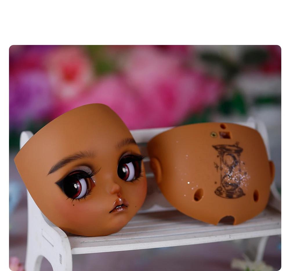Custom Neo Blythe Doll Faceplate with Hand-Painted Makeup & Pull String 13 Custom Neo Blythe Doll Faceplate with Hand-Painted Makeup & Pull String 13