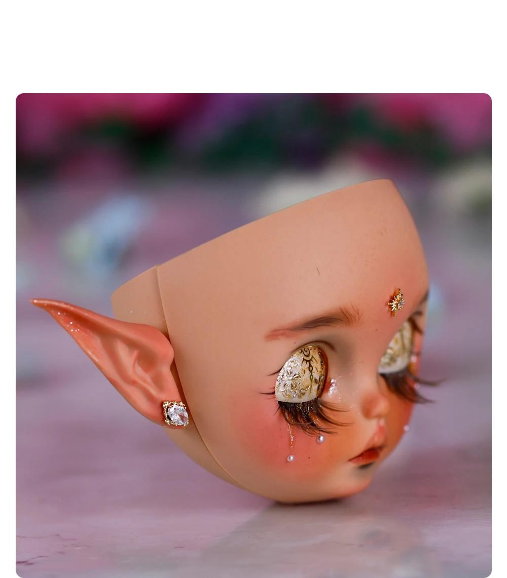 Custom Neo Blythe Doll Faceplate with Hand-Painted Makeup & Pull String 4 Custom Neo Blythe Doll Faceplate with Hand-Painted Makeup & Pull String 4