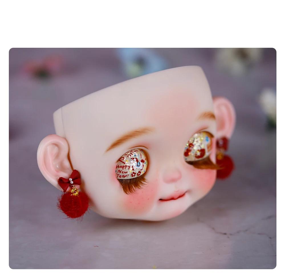 Custom Neo Blythe Doll Faceplate with Hand-Painted Makeup & Pull String 8 Custom Neo Blythe Doll Faceplate with Hand-Painted Makeup & Pull String 8