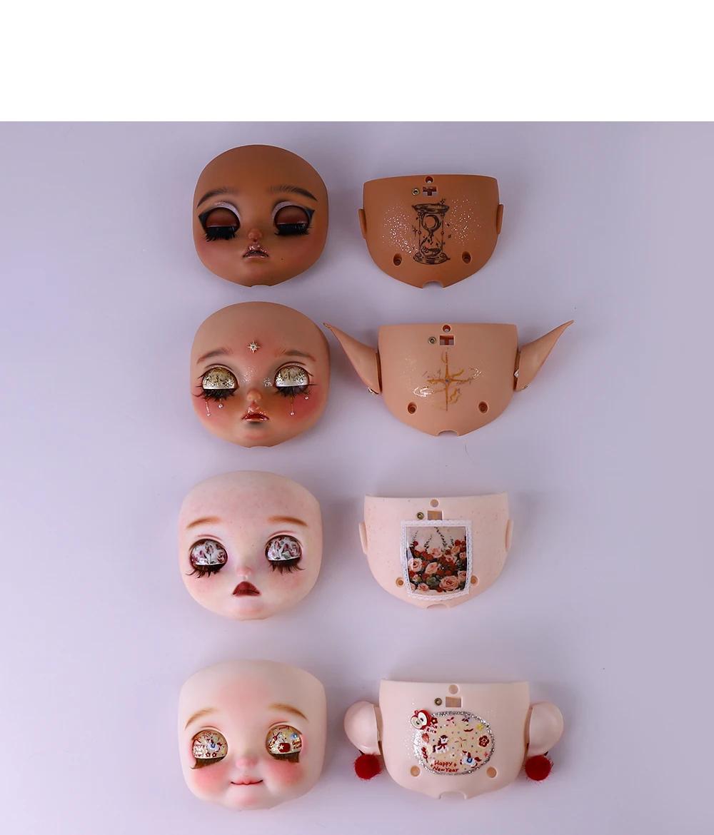 Custom Neo Blythe Doll Faceplate with Hand-Painted Makeup & Pull String 3 Custom Neo Blythe Doll Faceplate with Hand-Painted Makeup & Pull String 3