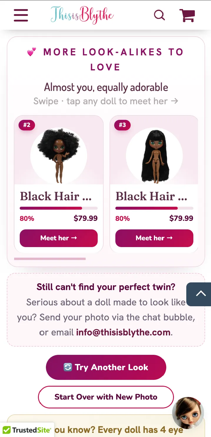 What Blythe Doll Do I Look Like? The New Look-Alike Finder, Step by Step 9 More Blythe doll look-alike matches in the results gallery