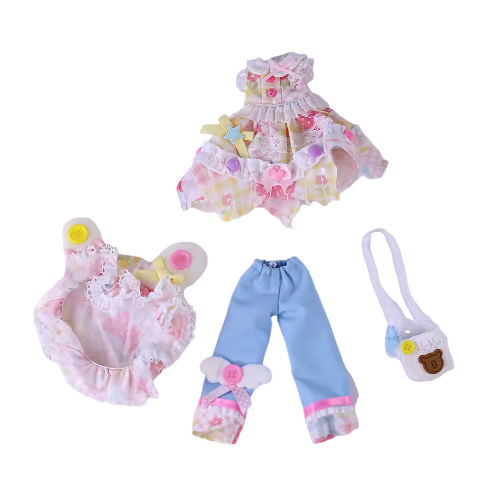 Neo Blythe Doll Pastel Kawaii Plaid Dress Set