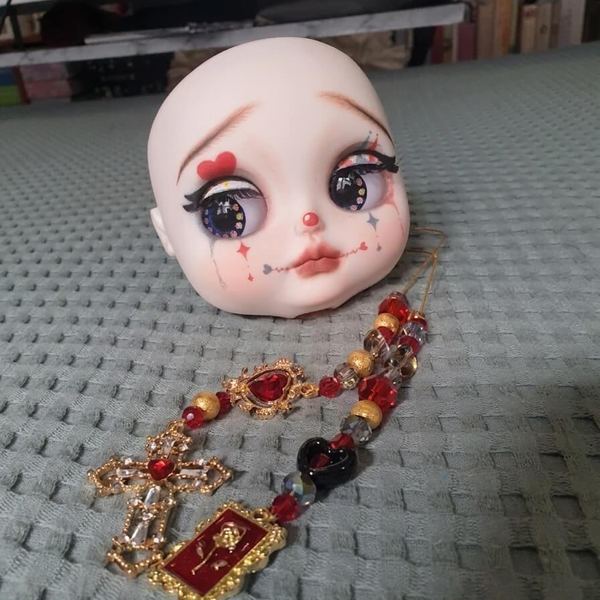 This Is Blythe customer photo from Australia: hand painted custom Blythe doll face up