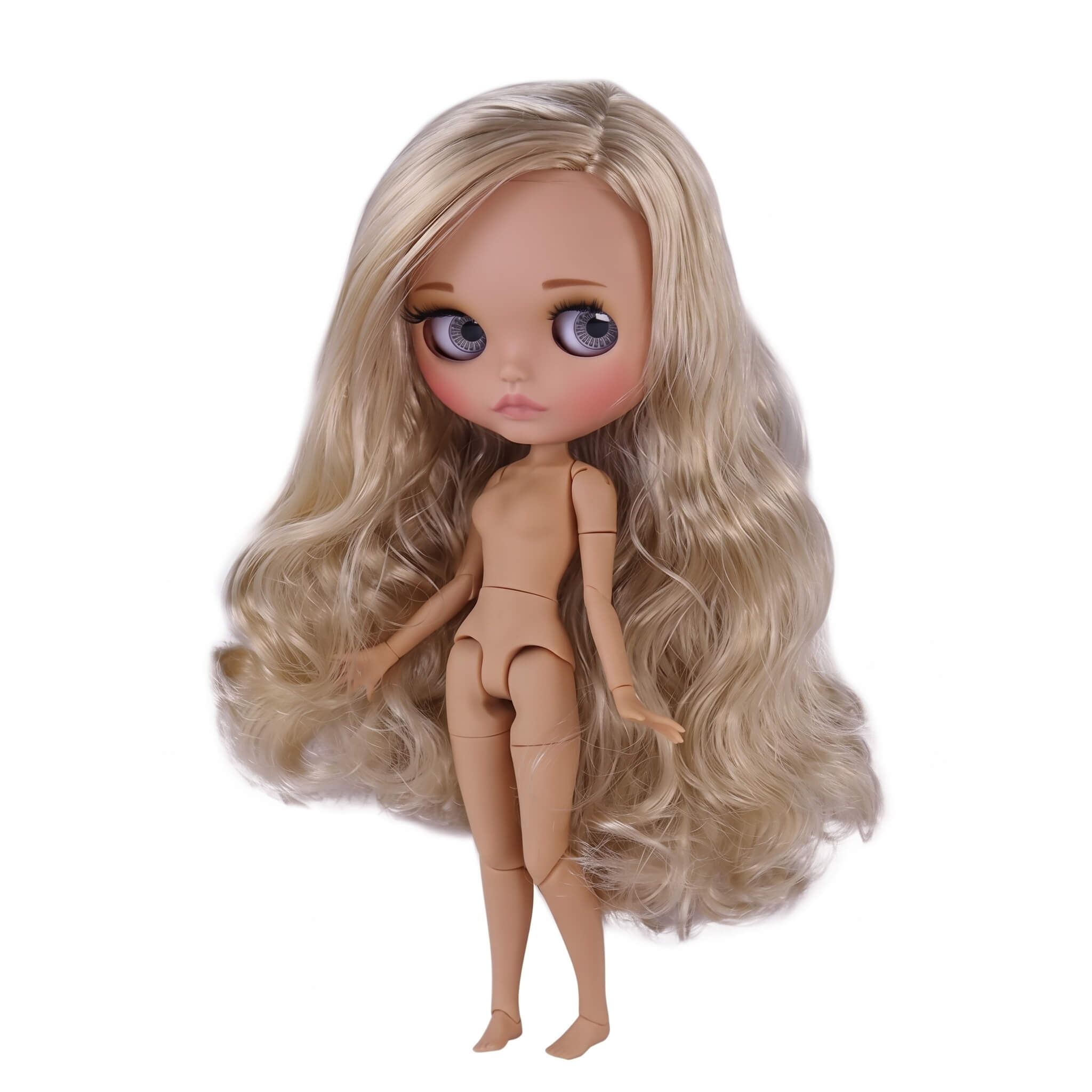 Neo Blythe Doll with Blonde Hair, Tan Skin, Matte Cute Face & Custom Jointed Body3 Neo Blythe Doll with Blonde Hair, Tan Skin, Matte Cute Face & Custom Jointed Body 1