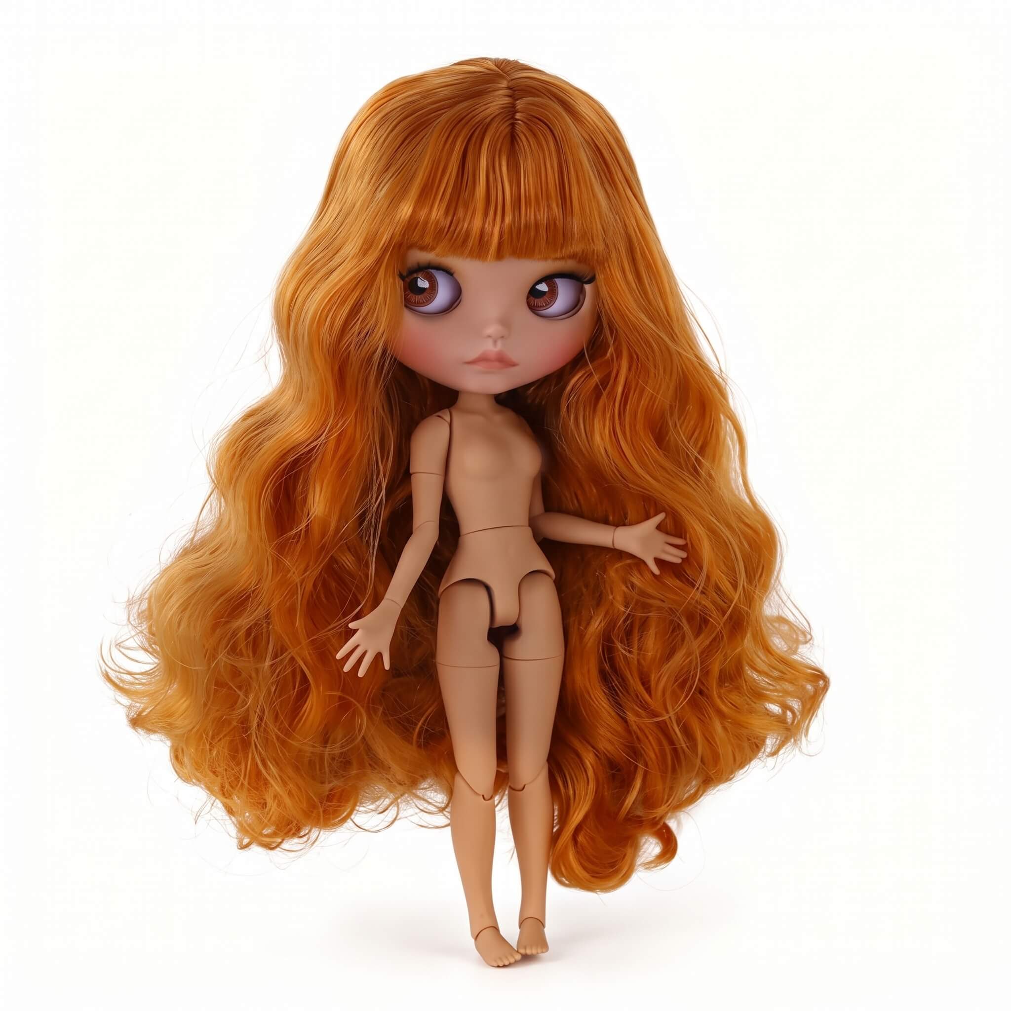 Neo Blythe Doll with Ginger Hair, Tan Skin, Matte Cute Face & Custom Jointed Body Neo Blythe Doll with Ginger Hair, Tan Skin, Matte Cute Face & Custom Jointed Body 1