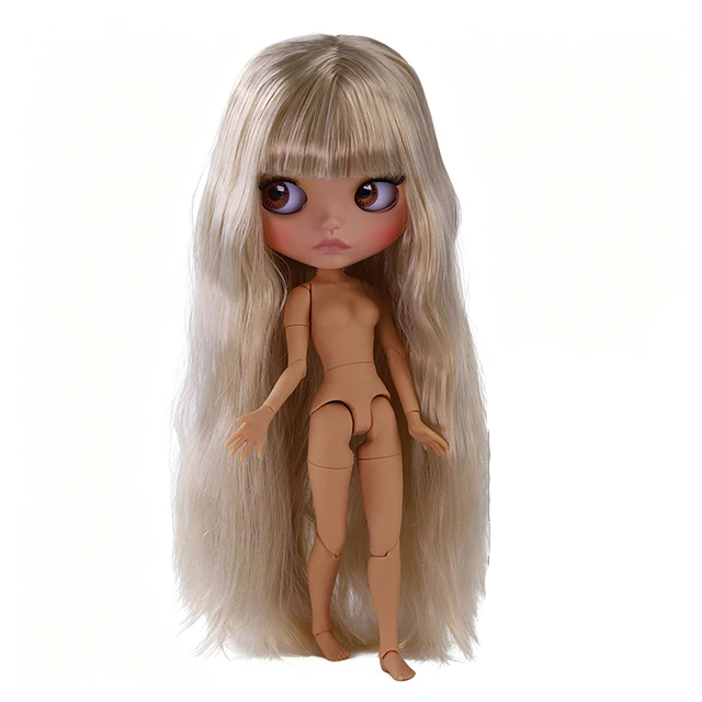 Neo Blythe Doll with Blonde Hair, Tan Skin, Matte Cute Face & Custom Jointed Body6 Neo Blythe Doll with Blonde Hair, Tan Skin, Matte Cute Face & Custom Jointed Body 1