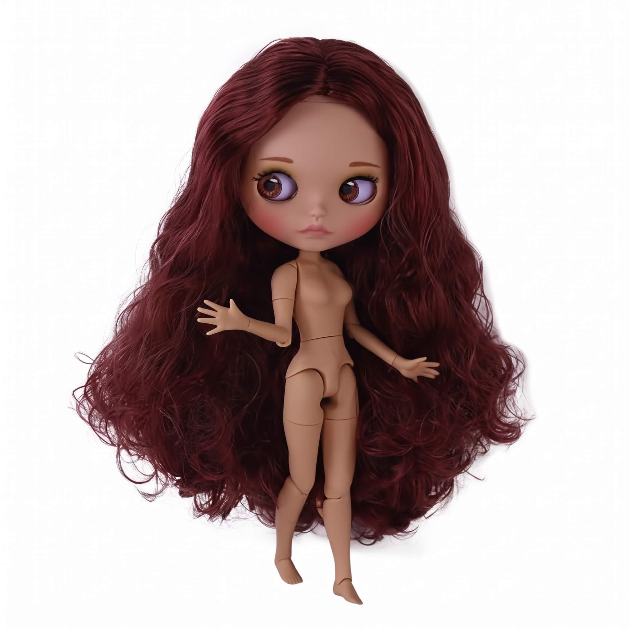Neo Blythe Doll with Ginger Hair, Tan Skin, Matte Cute Face & Custom Jointed Body4 Neo Blythe Doll with Ginger Hair, Tan Skin, Matte Cute Face & Custom Jointed Body 1