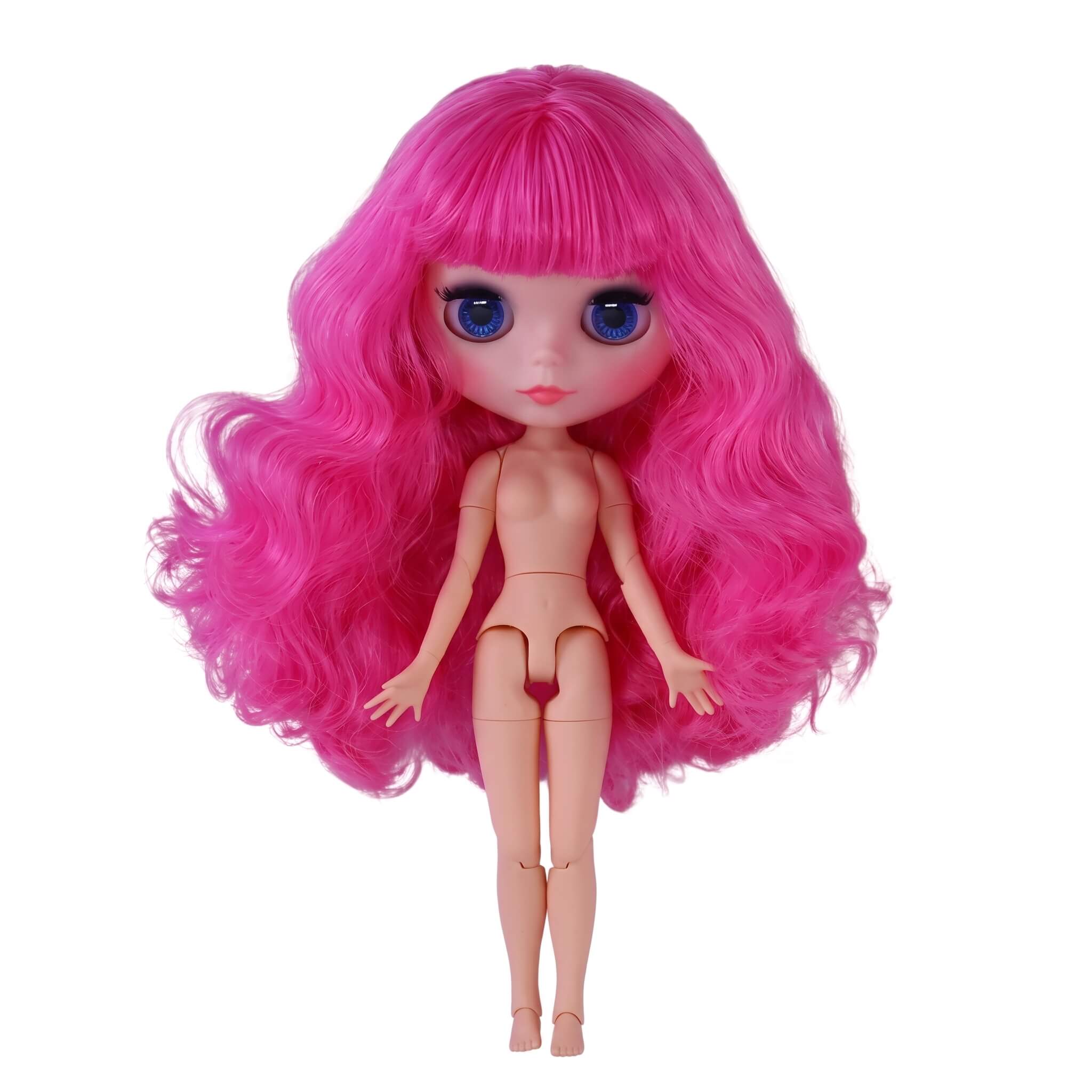 Neo Blythe Doll with Pink Hair, Natural Skin, Matte Cute Face & Custom Jointed Body