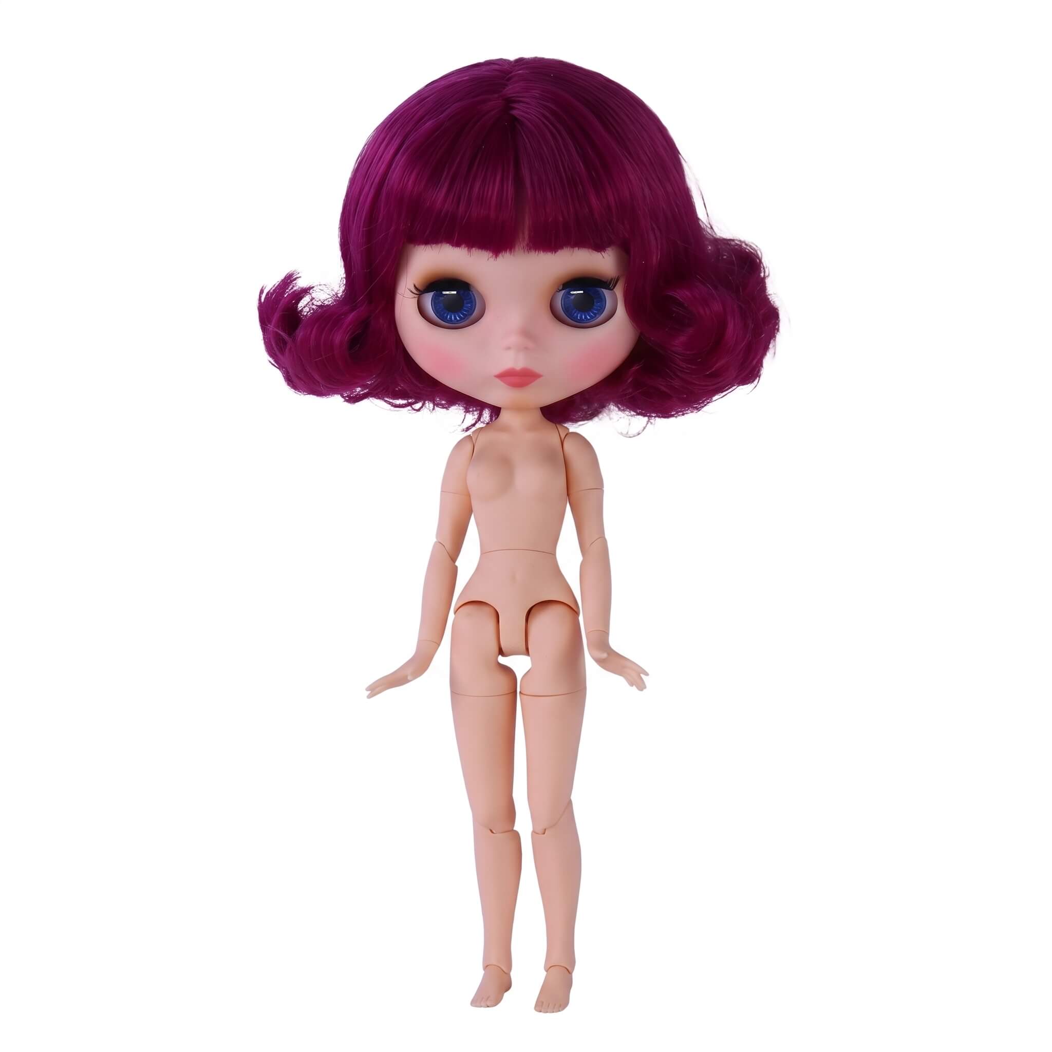 Neo Blythe Doll with Purple Hair, Natural Skin, Matte Cute Face & Custom Jointed Body