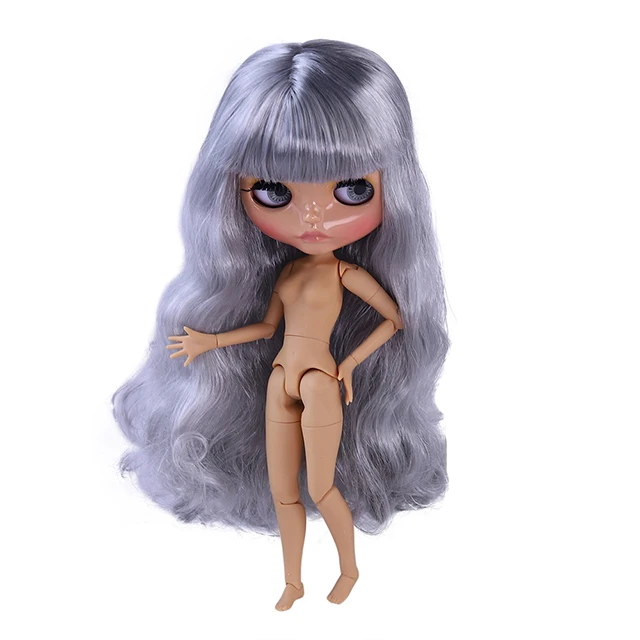 Neo Blythe Doll with Silver Hair, Tan Skin, Shiny Cute Face & Custom Jointed Body11 Neo Blythe Doll with Silver Hair, Tan Skin, Shiny Cute Face & Custom Jointed Body 1